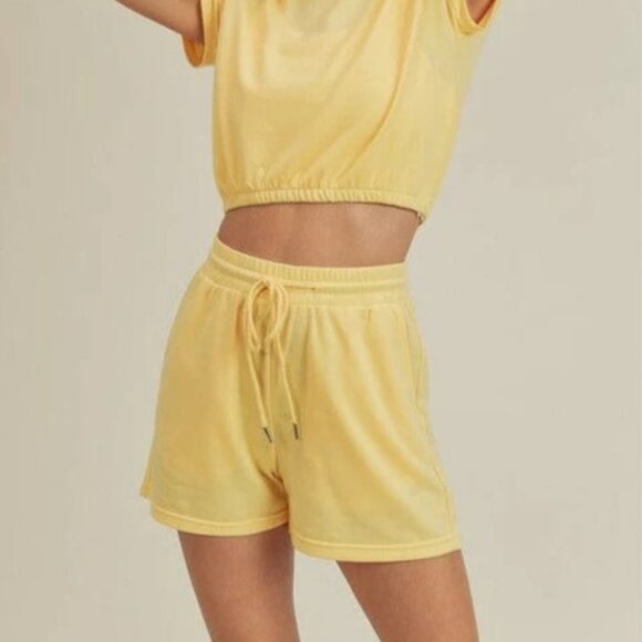 kimberly C Pants - Kimberly C Crop Short Sleeve Shirt & Sweatshort Set  5118  NWT Boutique